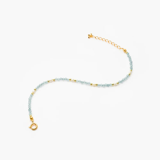MARIHA Dream Dust Bracelet Oval Pearl x Aquamarine 18cm
