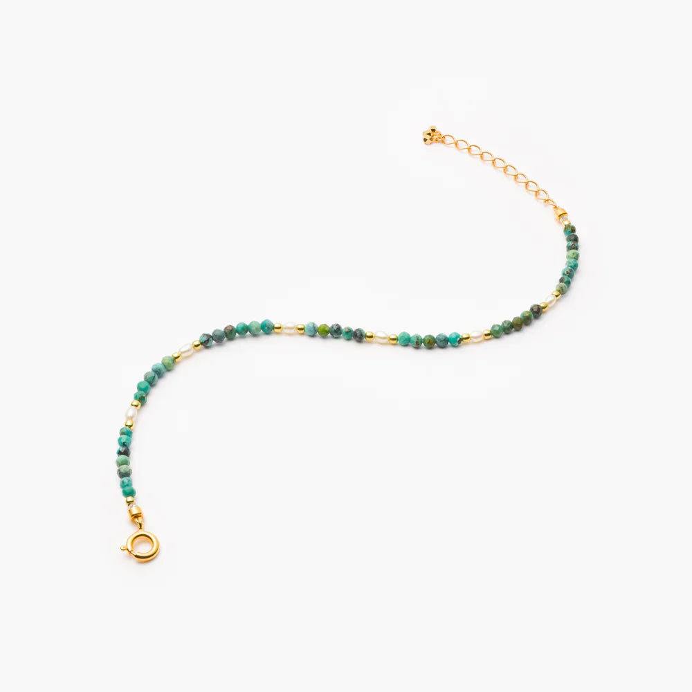 MARIHA Dream Dust Bracelet Oval Pearl x Turquoise 18cm