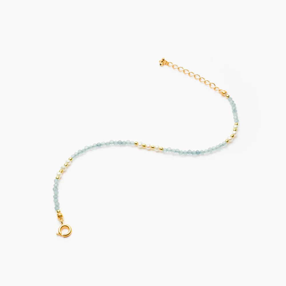 MARIHA Dream Dust Bracelet Pearl (3p) x Aquamarine 18cm