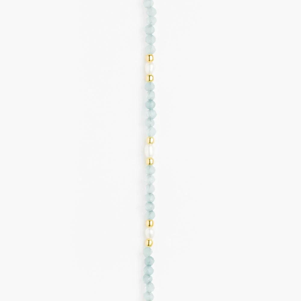 MARIHA Dream Dust Bracelet Oval Pearl x Aquamarine 18cm