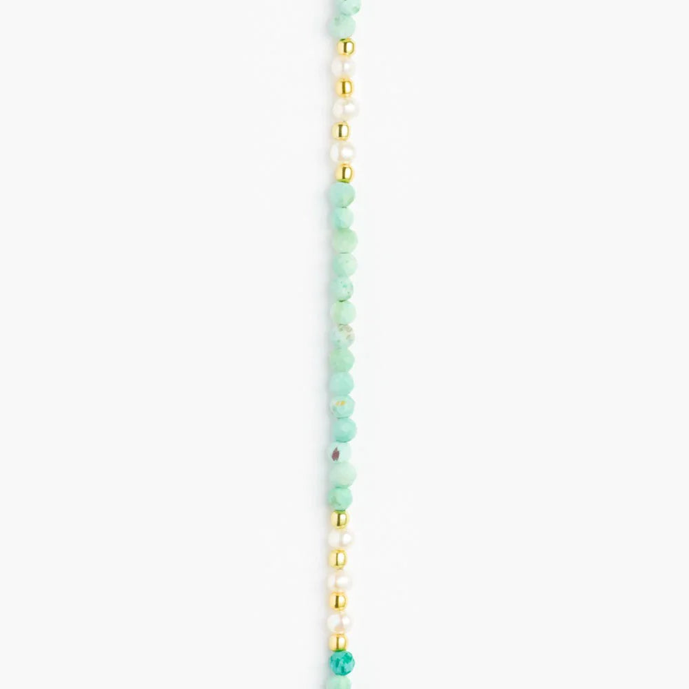 MARIHA Dream Dust Bracelet Pearl (3p) x Turquoise 18cm