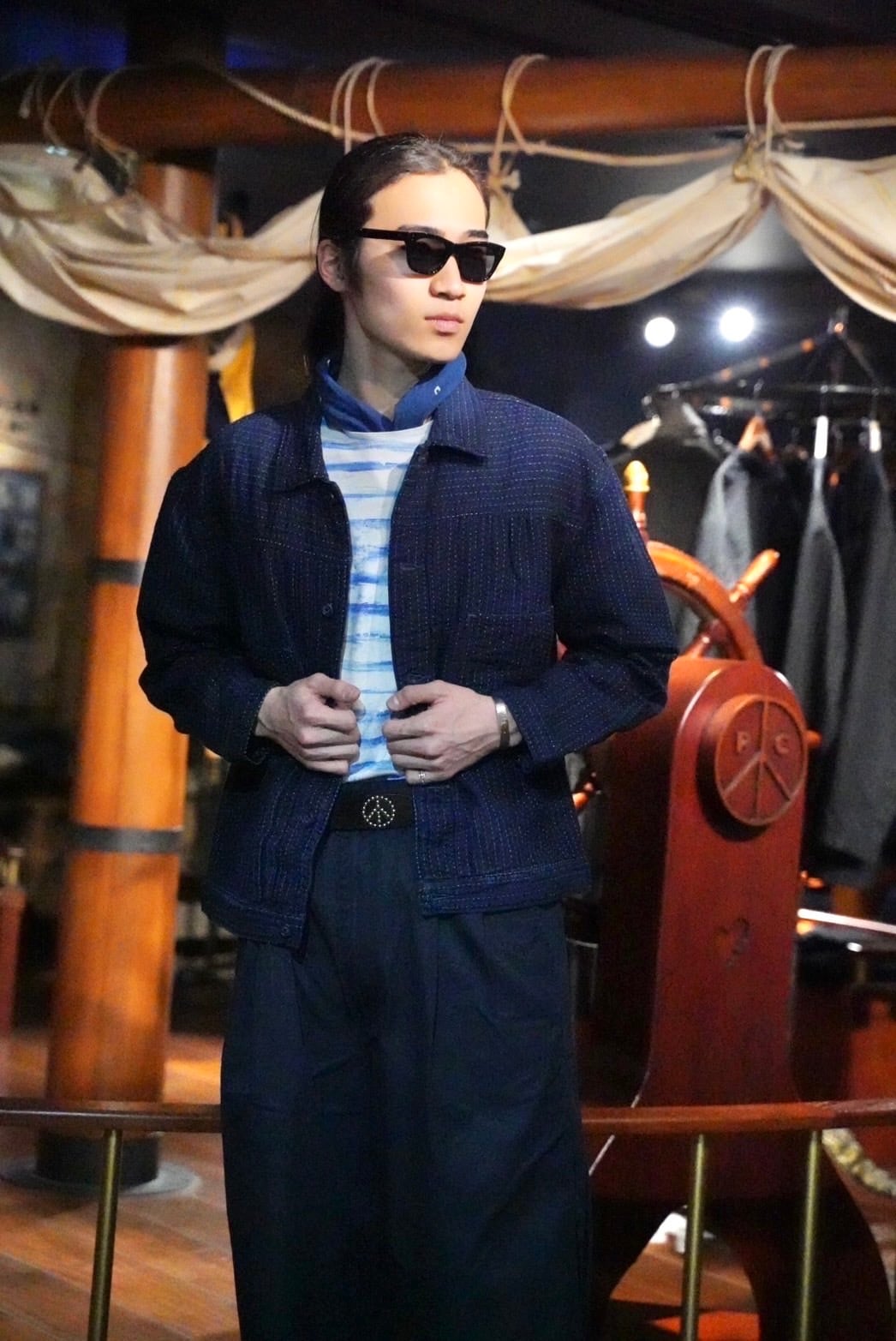 Porter Classic SASHIKO STRIPE SHORT JACKET