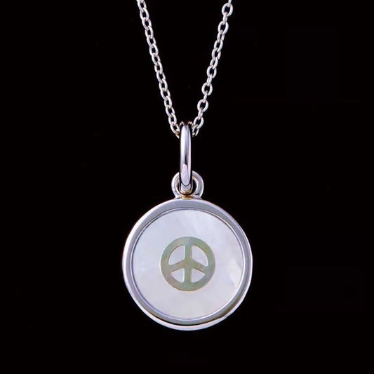 Porter Classic PEACE SHELL SILVER INLAY NECKLACE