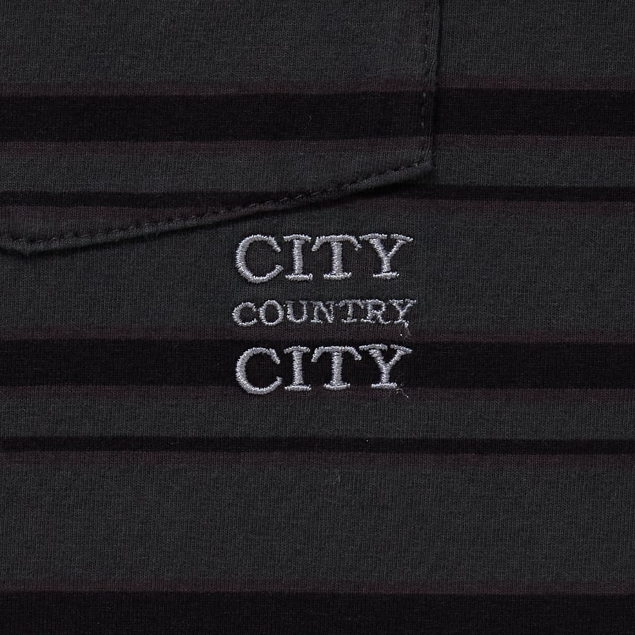 CITY COUNTRY CITY Embroidered Logo Overdye Boder Pocet T-shirt