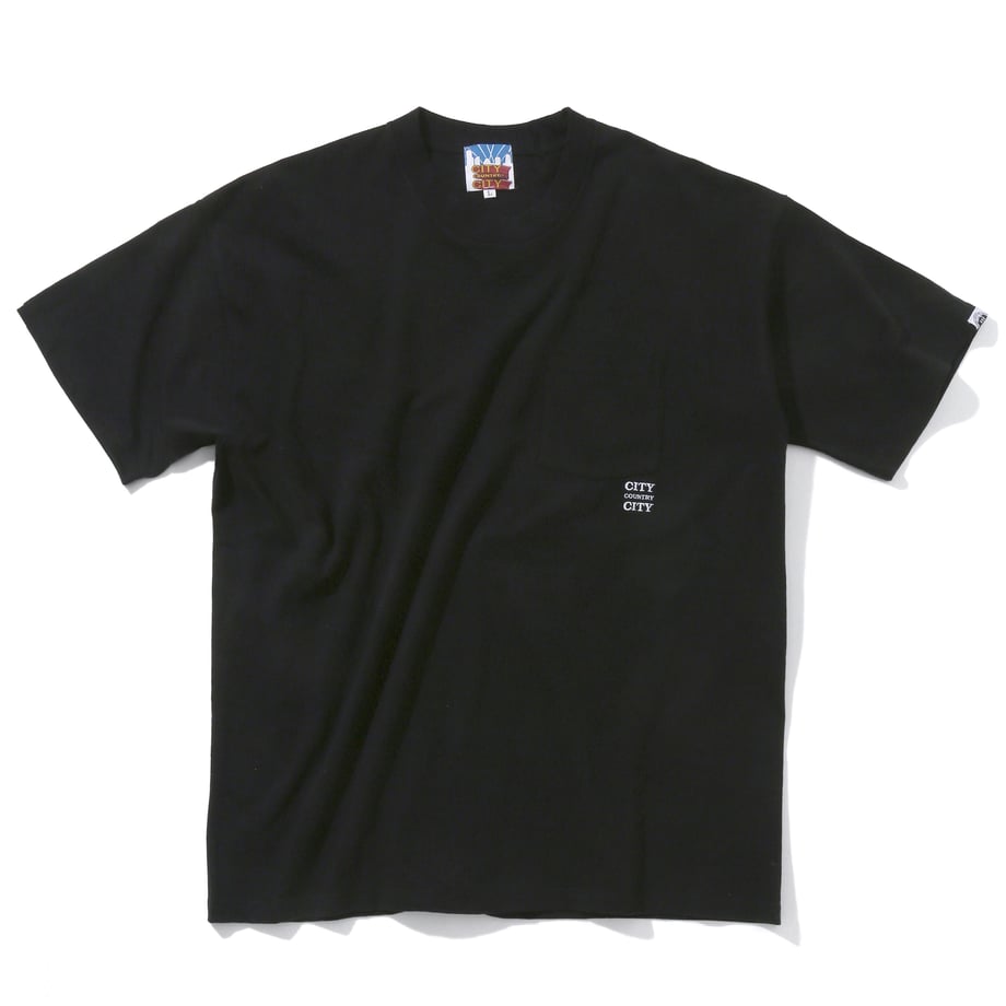 CITY COUNTRY CITY Embroidered Logo Cotton Pocket T-shirt