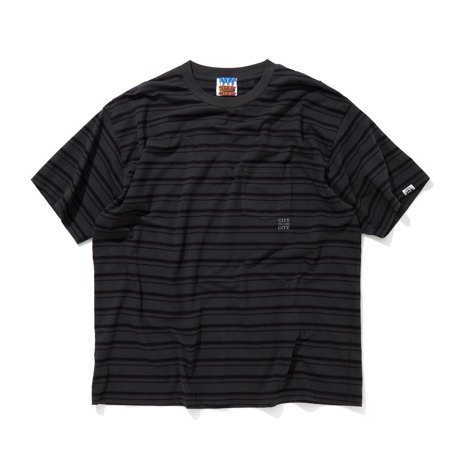 CITY COUNTRY CITY Embroidered Logo Overdye Boder Pocet T-shirt