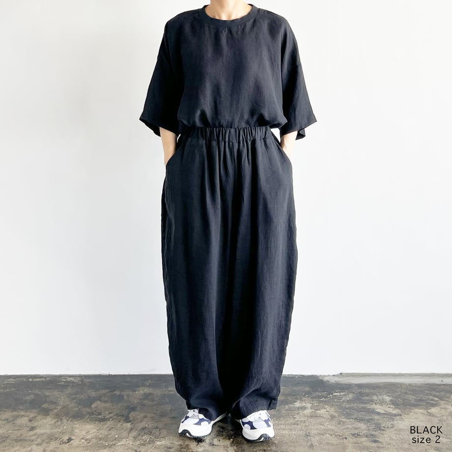 HARVESTY FRENCH LINEN EASY CIRCUS PANTS