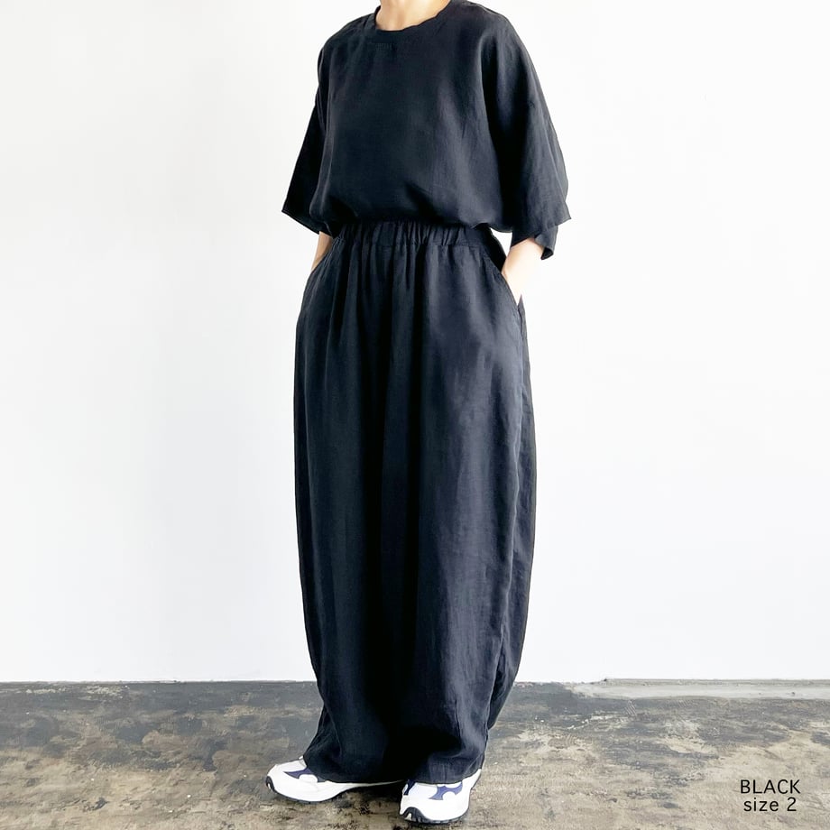 HARVESTY FRENCH LINEN EASY CIRCUS PANTS