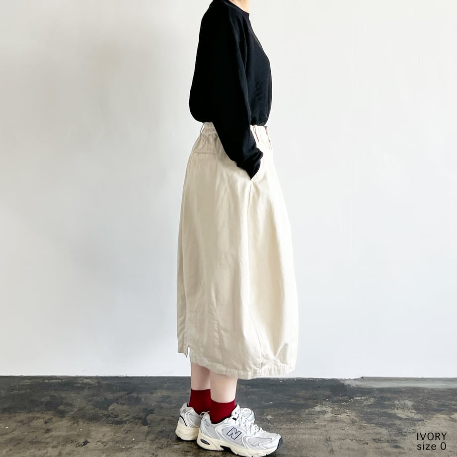 HARVESTY CIRCUS SKIRT CHINO CLOTH