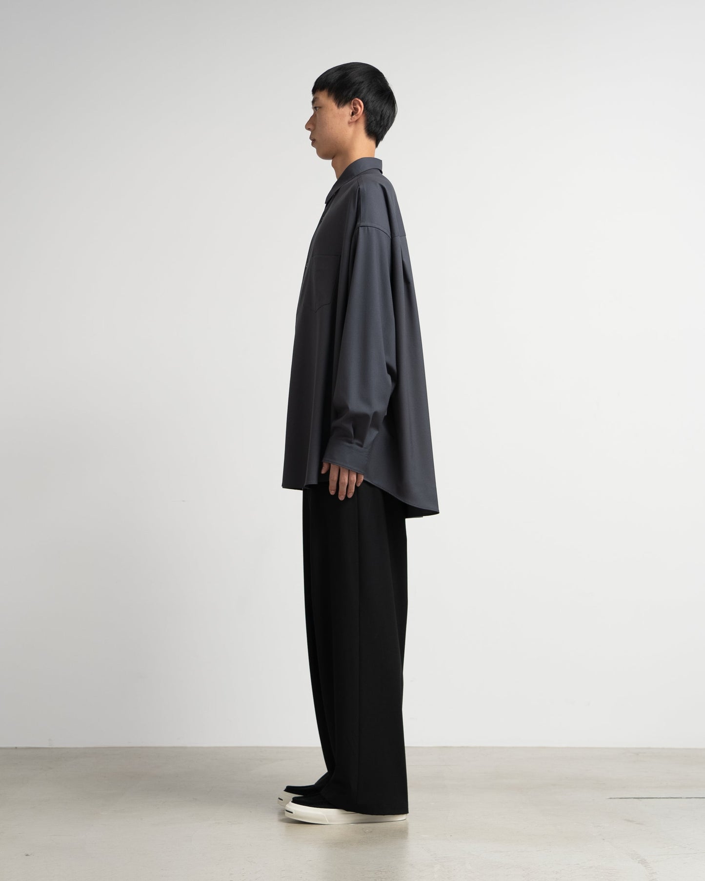 Graphpaper Extra Fine Wool L/S Oversized Regular Collar Shirt