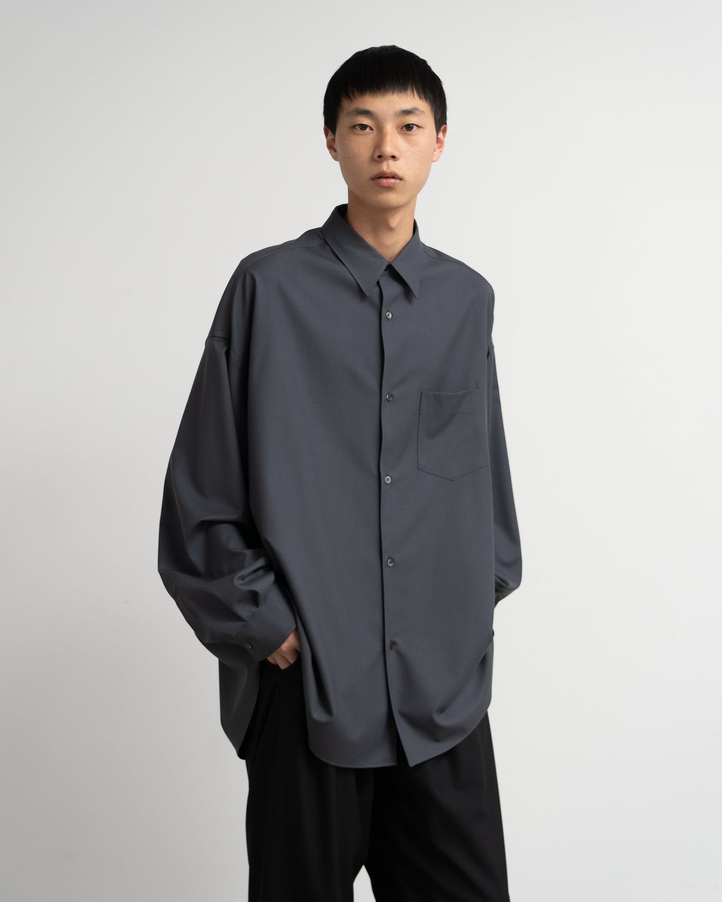 Graphpaper Extra Fine Wool L/S Oversized Regular Collar Shirt