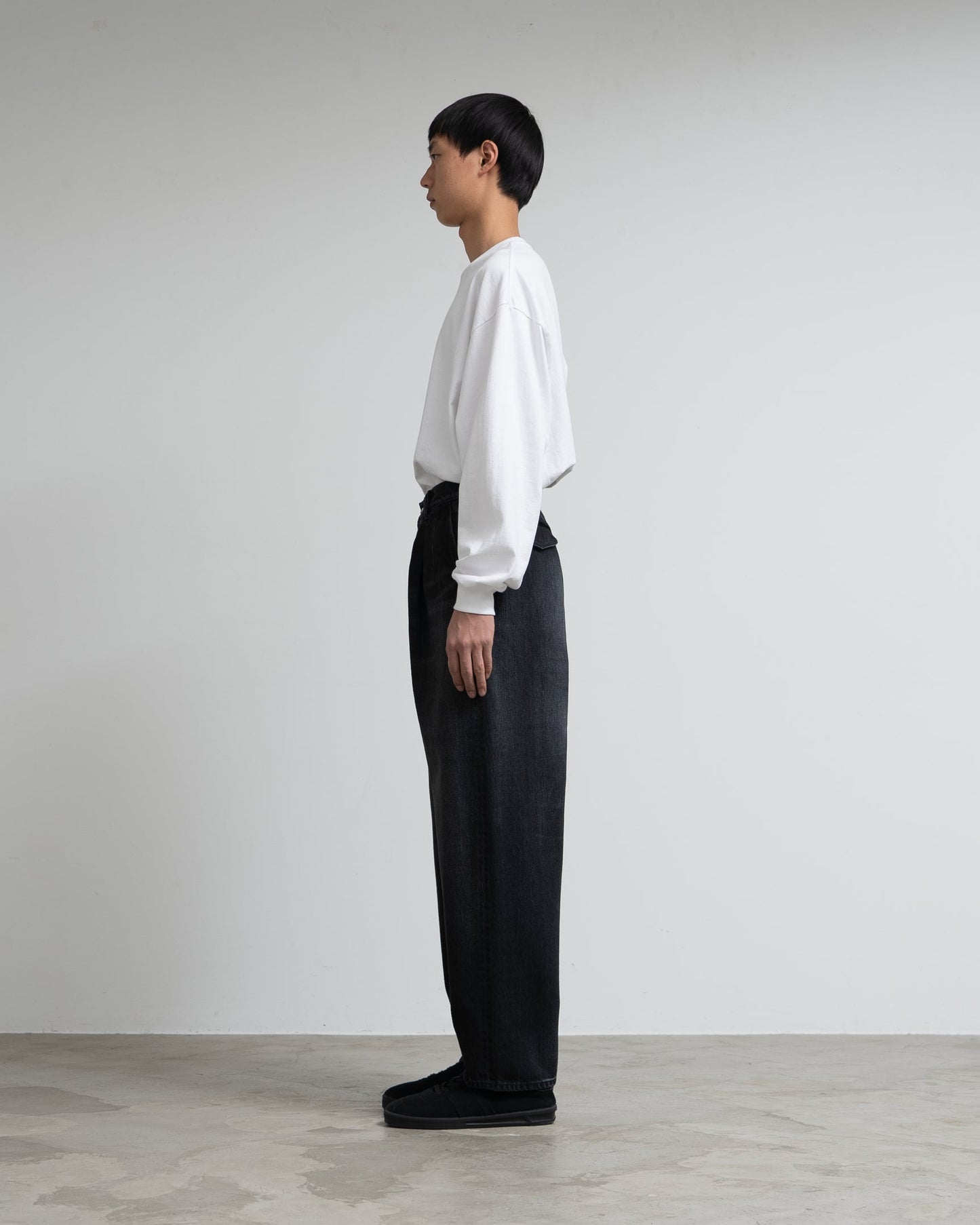 Graphpaper Selvage Denim Two Tuck Tapered Pants - DARK FADE