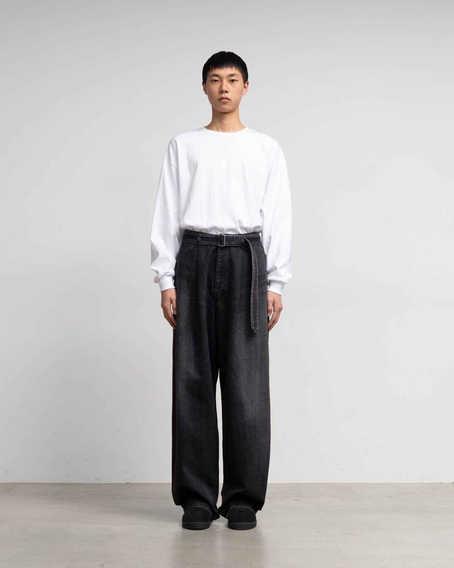 Graphpaper Selvage Denim Belted Pants - DARK FADE