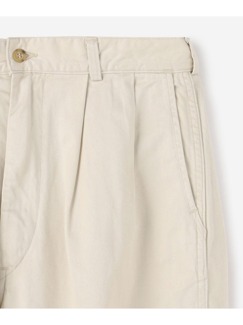orSlow TWO TUCK WIDE TROUSERS Ivory