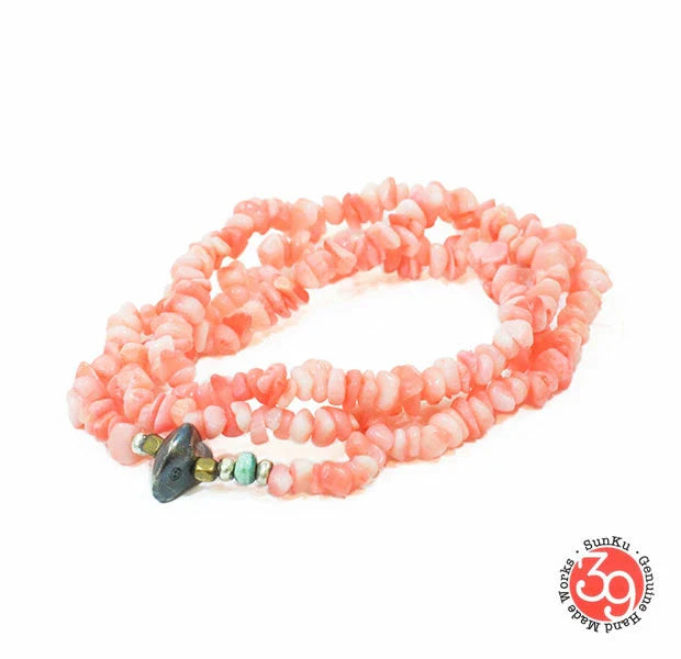 SunKu 39 Pink Coral Necklace & Bracelet SK-052