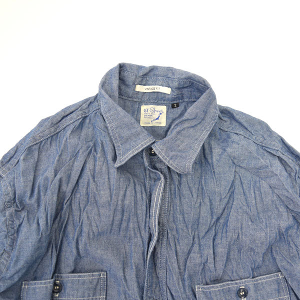 orSlow Vintage Fit Chambray Work Shirt Bleached Chambray