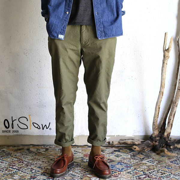 orSlow NEW YORKER ARMY PANTS (Army Green)