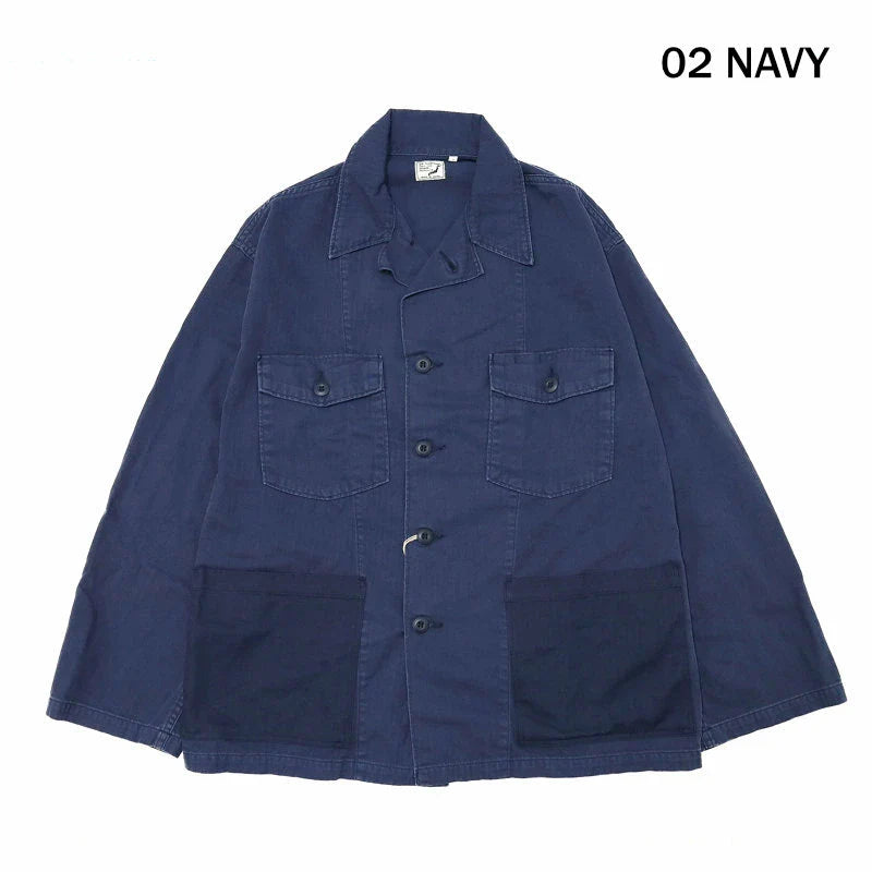 orSlow 4POCKET US ARMY SHIRTS JACKET GREEN USED WASH Navy