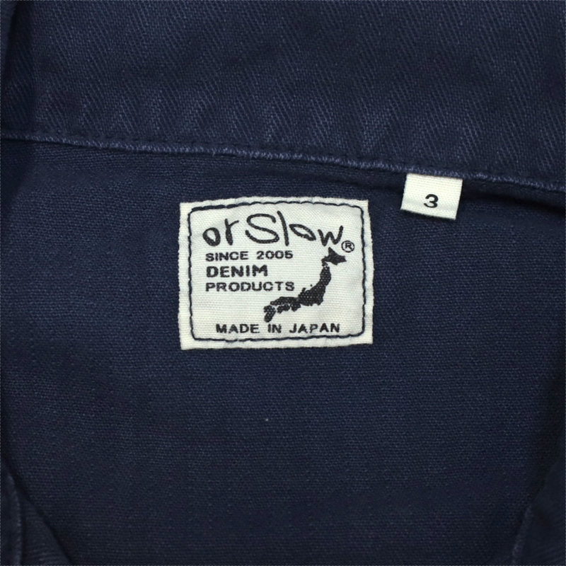 orSlow 4POCKET US ARMY SHIRTS JACKET GREEN USED WASH Navy