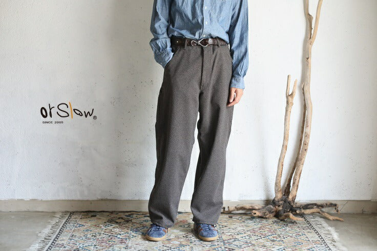 orSlow DAD'S FIT PAINTER PANTS BROWN HOUNDSTOOTH