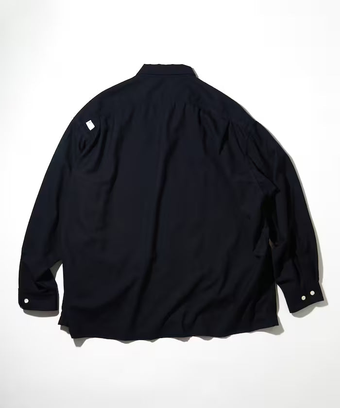 CAHLUMN Saxony Chain Stitch Open Collar Shirt