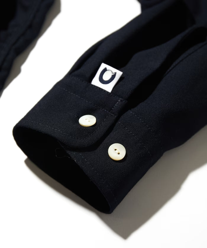 CAHLUMN Saxony Chain Stitch Open Collar Shirt