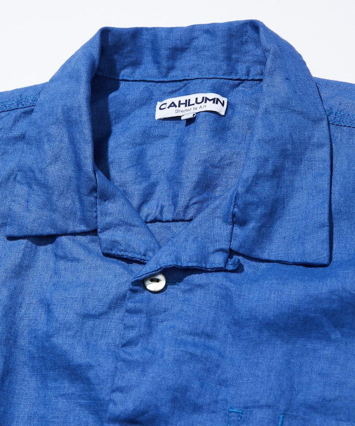 CAHLUMN Linen Open Collar Shirt