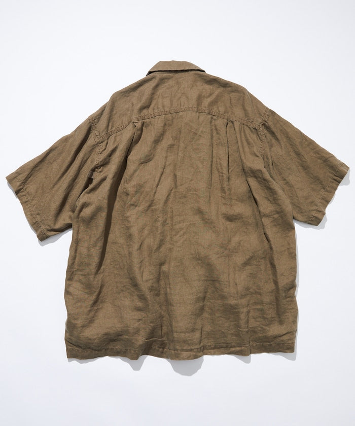 CAHLUMN Linen Open Collar Shirt