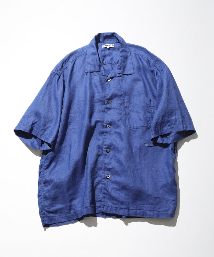 CAHLUMN Linen Open Collar Shirt