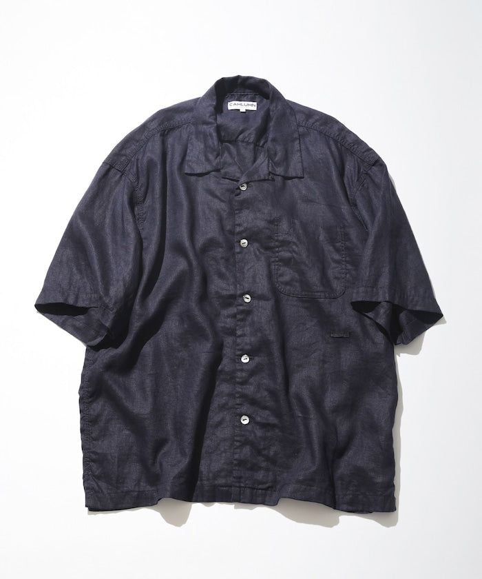 CAHLUMN Linen Open Collar Shirt
