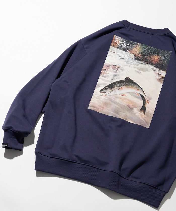 Foxfire Custom Foxfire Catalogue Trout Back Print Crew Neck Sweatshirt