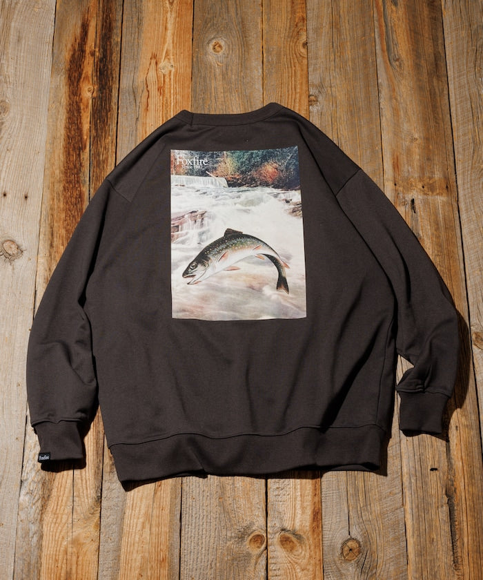 Foxfire Custom Foxfire Catalogue Trout Back Print Crew Neck Sweatshirt