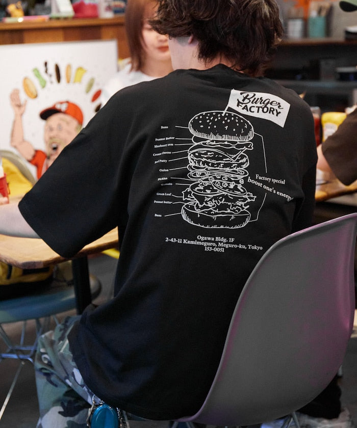 Burger Factory x FREAK'S STORE Burger Factory Special Big Silhouette Back Print Crew Neck T-shirt