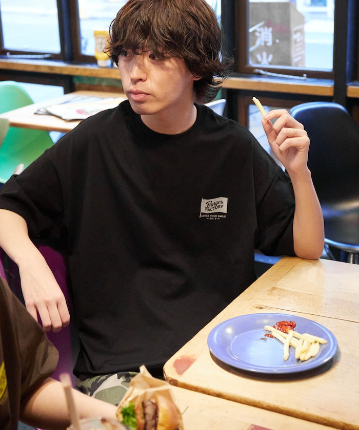 Burger Factory x FREAK'S STORE Burger Factory Special Big Silhouette Back Print Crew Neck T-shirt