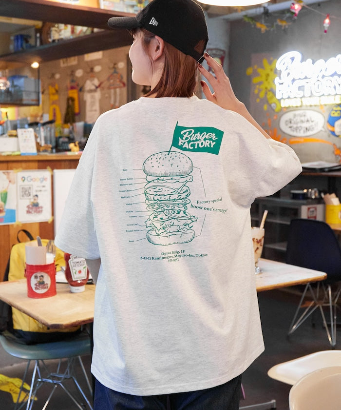 Burger Factory x FREAK'S STORE Burger Factory Special Big Silhouette Back Print Crew Neck T-shirt