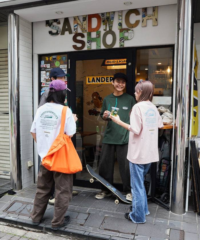 LANDER SANDWICHES x FREAK'S STORE Burger Factory Special Big Silhouette Back Print Crew Neck T-shirt