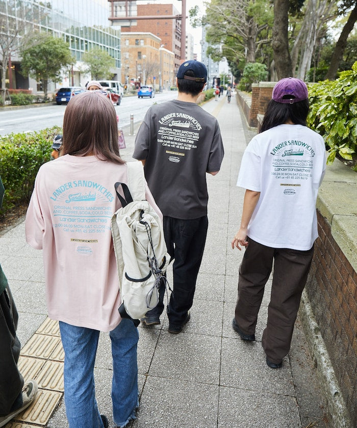 LANDER SANDWICHES x FREAK'S STORE Burger Factory Special Big Silhouette Back Print Crew Neck T-shirt