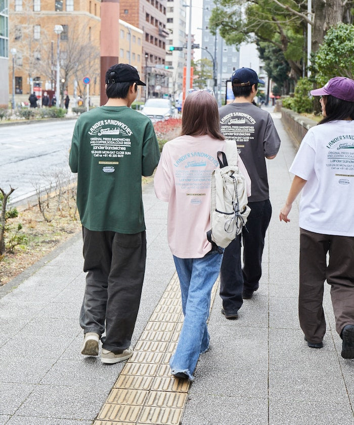 LANDER SANDWICHES x FREAK'S STORE Burger Factory Special Big Silhouette Back Print Crew Neck T-shirt
