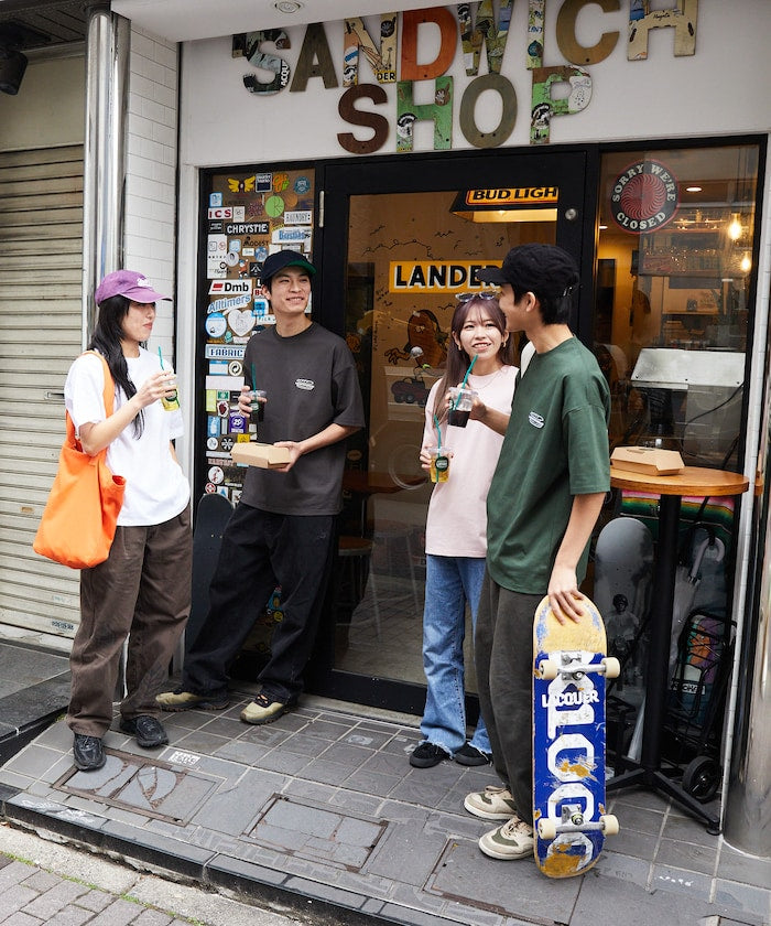 LANDER SANDWICHES x FREAK'S STORE Burger Factory Special Big Silhouette Back Print Crew Neck T-shirt