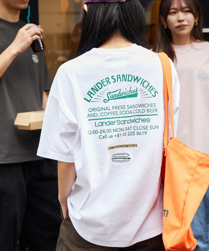 LANDER SANDWICHES x FREAK'S STORE Burger Factory Special Big Silhouette Back Print Crew Neck T-shirt