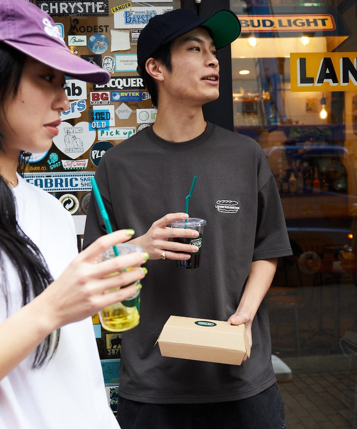LANDER SANDWICHES x FREAK'S STORE Burger Factory Special Big Silhouette Back Print Crew Neck T-shirt