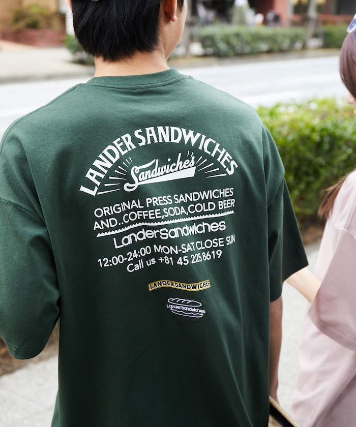 LANDER SANDWICHES x FREAK'S STORE Burger Factory Special Big Silhouette Back Print Crew Neck T-shirt