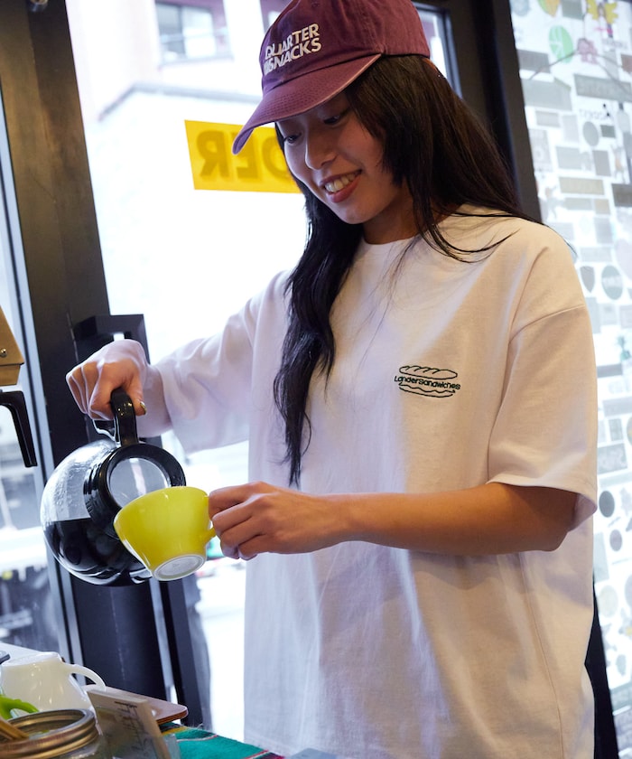 LANDER SANDWICHES x FREAK'S STORE Burger Factory Special Big Silhouette Back Print Crew Neck T-shirt