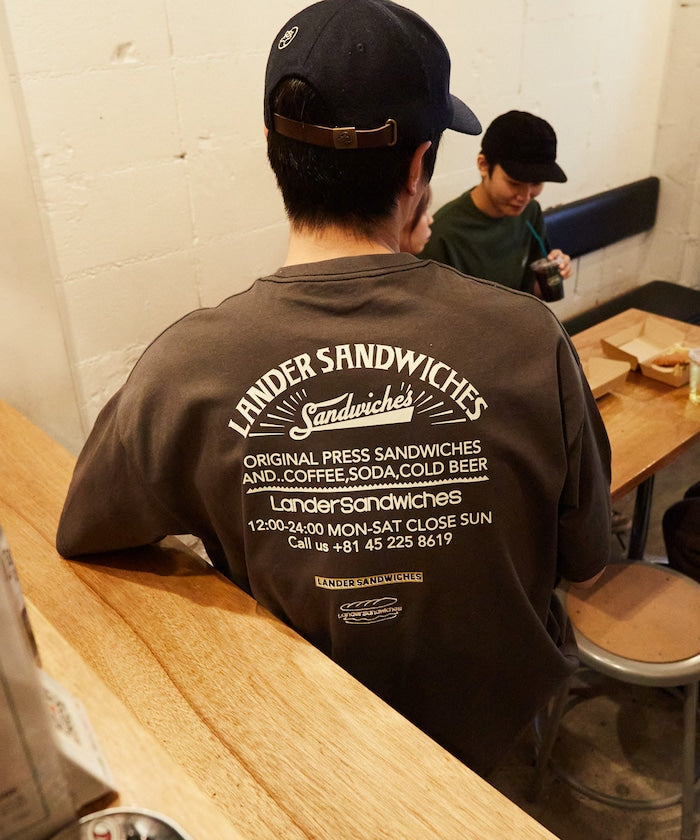 LANDER SANDWICHES x FREAK'S STORE Burger Factory Special Big Silhouette Back Print Crew Neck T-shirt