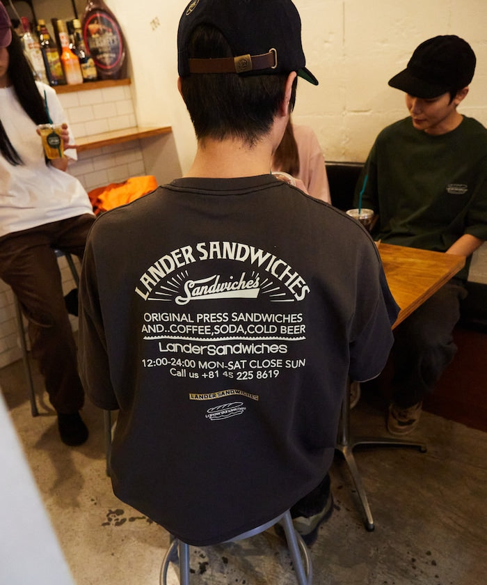 LANDER SANDWICHES x FREAK'S STORE Burger Factory Special Big Silhouette Back Print Crew Neck T-shirt
