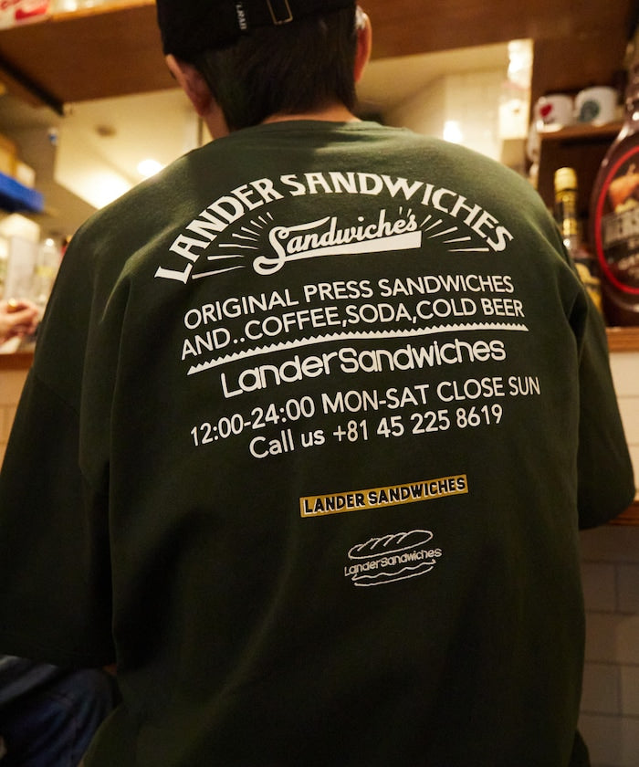 LANDER SANDWICHES x FREAK'S STORE Burger Factory Special Big Silhouette Back Print Crew Neck T-shirt