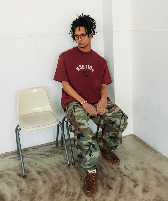 NAUTICA JAPAN Felt Patch Arch Logo S/S Tee