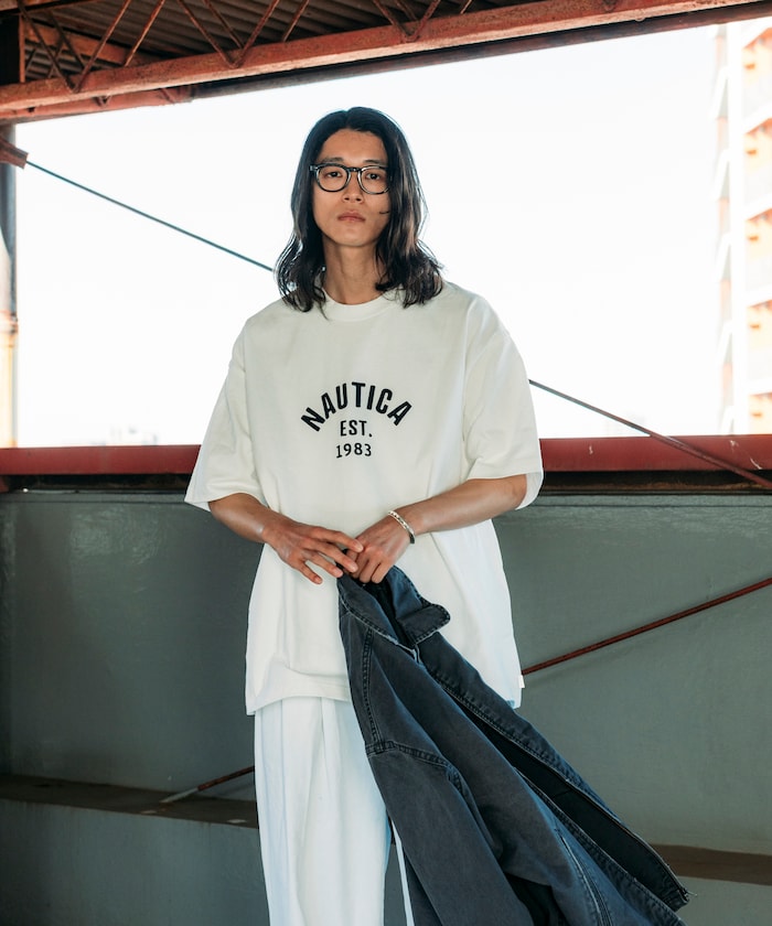 NAUTICA JAPAN Felt Patch Arch Logo S/S Tee