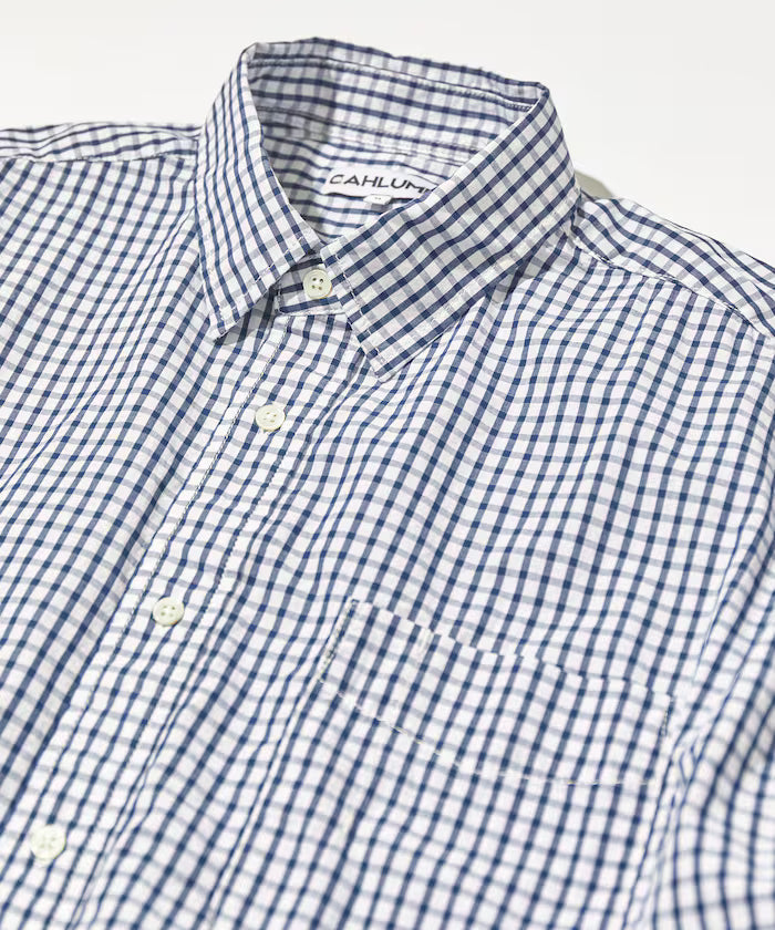 CAHLUMN Magazine Pocket Broad Shirt (Gingham)