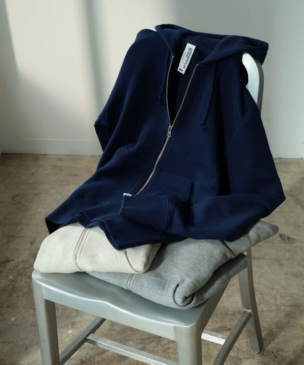 BEAMS PLUS x LOOPWHEELER Slim Zip Sweat Hoody